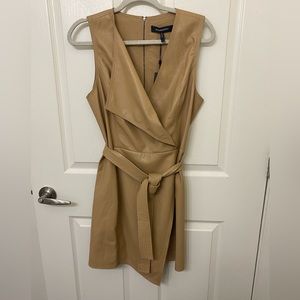 NWT BCBG Faux leather wrap dress